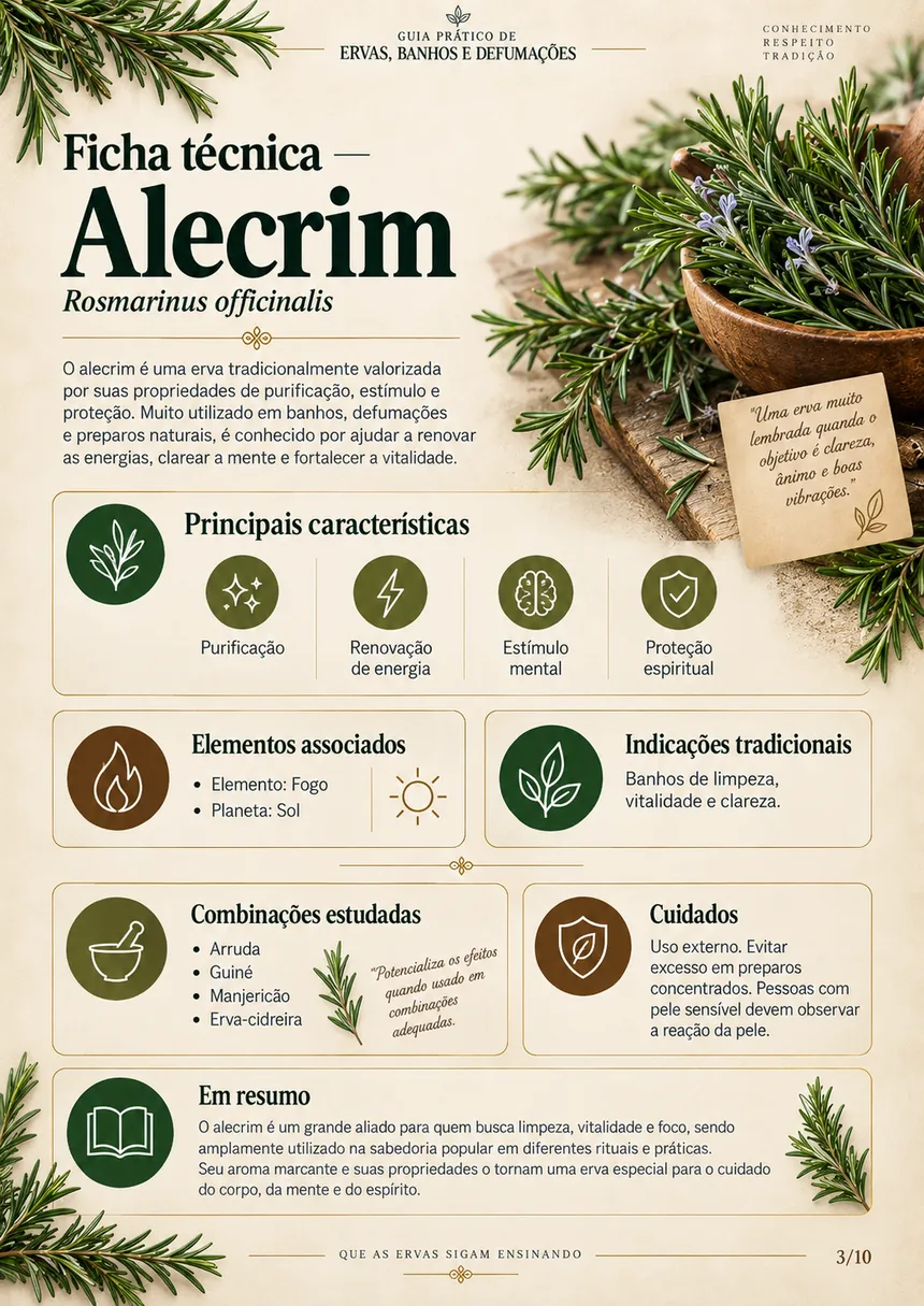 Página 3: Ficha técnica de Alecrim